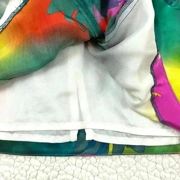 NWOT Trina Turk 100% Silk High Rise Bright Floral Lined Mini Skirt Size 2 - Picture 7 of 16